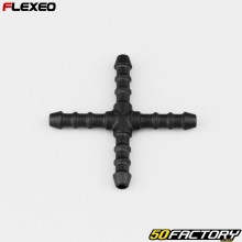 Attacco tubo flessibile in X Ø4 mm Flexeo nero