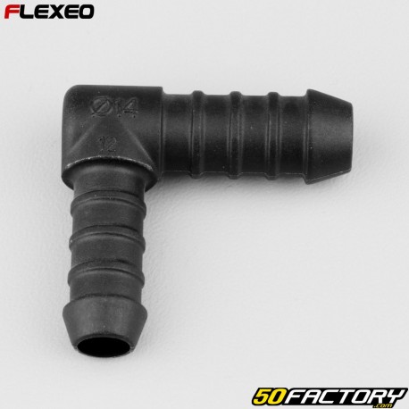 L-förmiger Schlauchverbinder Ø14-12 mm Flexeo schwarz