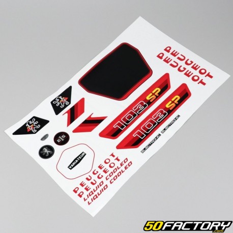 Kit decorativo Peugeot 103 SP2 rojo y negro