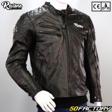 Leather jacket Restone CE approved motorcycle black