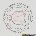 Rear sprocket 52 teeth steel 420 Derbi,  Rieju,  Yamaha,  Peugeot... grey