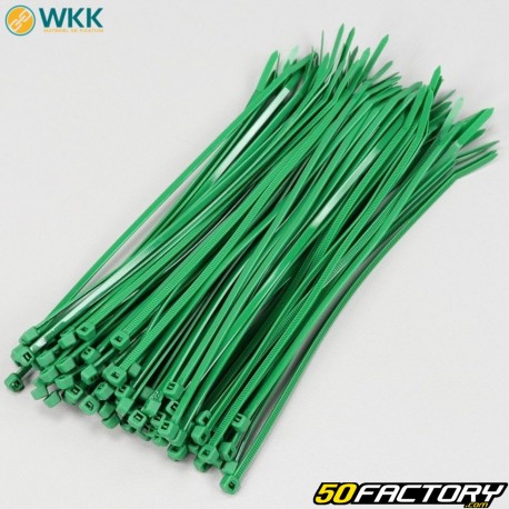 Collarines de plástico (rilsan) 3.6x200 mm WKK verdes (100 piezas)