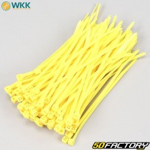 Braçadeiras de plástico (rislan) 2.5x100 mm WKK amarelas (100 peças)