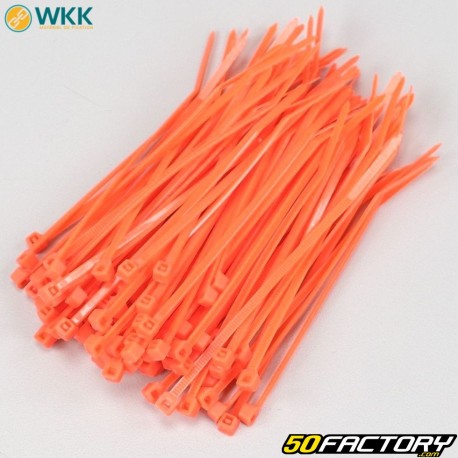 Collarines de plástico (rilsan) 2.5x100 mm WKK naranjas (100 piezas)