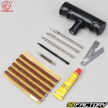 Tubeless tire puncture repair kit with V1 “braid” bits