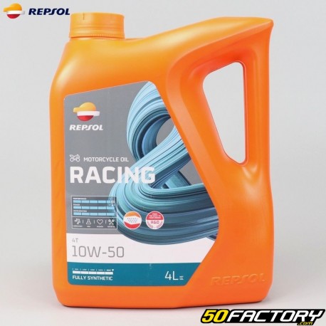 Olio motore 4T 10W50 Repsol Moto Racing Sintesi 100% 4L