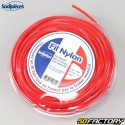 Brushcutter line Ã˜4 mm square nylon Sodipieces red (25 m spool)