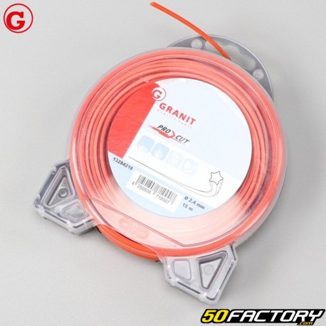 Línea de desbrozadora Orange Granit Nylon Star 2.4mm (bobina de 15m)