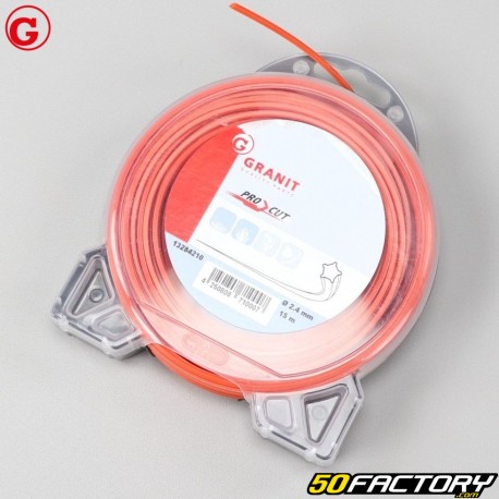 Orange Granit Nylon Star 2.4mm Brush Cutter Line (15m Spool)