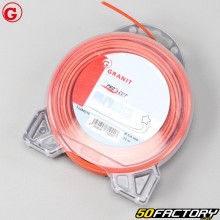 Cable para desbrozadora Ø2.4 mm estrella nylon Granit naranja (bobina de 15 m)