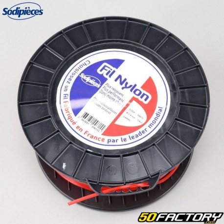 Filo per decespugliatore Ø2.4 mm quadrato nylon Sodipieces rosso (bobina da 136 m)