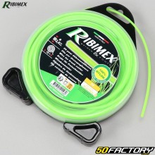 Brushcutter line Ø2.4 mm square nylon Ribimex green (15 m spool)