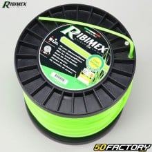 Brushcutter line Ø3.3 mm square nylon Ribimex green (80 m spool)