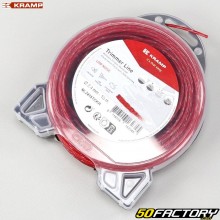 Hilo desbrozadora Ø2.4 mm nylon helicoidal Kramp rojo (bobina de 15 m)