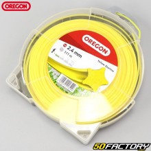 Fio de roçadora Ø2.4 mm estrela nylon Oregon amarelo (bobina de 111 m)