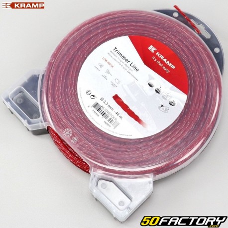 Linha de roçadeira helicoidal de nylon Kramp Red 3.3 mm (carretel de 46 m)