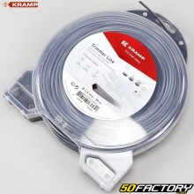 Brushcutter line Ø2.5 mm square nylon Kramp gray (59 m spool)