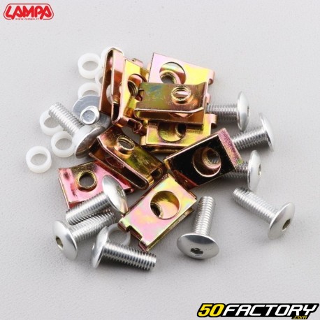 Tornillos y grapas de carenado de ø5 mm Lampa gris (juego de 10)