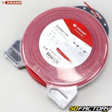 Hilo desbrozadora Ø2.65 mm nylon helicoidal Kramp rojo (bobina de 72 m)