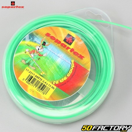 Brushcutter line Ã˜2.4 mm star nylon Sopartex green (15 m spool)