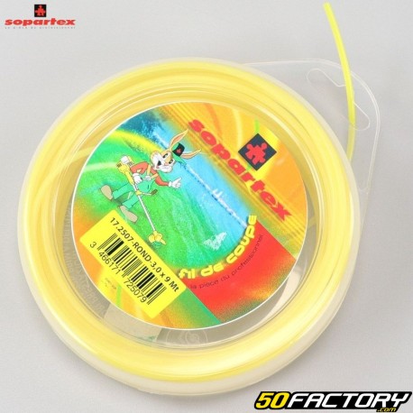 Hilo para desbrozadora nailon redondo de 3 mm Sopartex amarillo (carrete de 9 m)