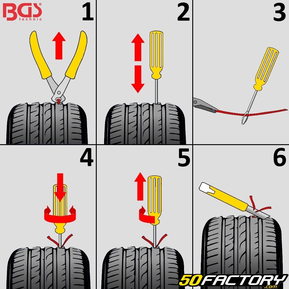 Comment réparer un pneu par mèche ? 