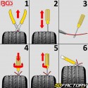 Brocas para reparación de pinchazos de neumáticos tubeless &quot;trenzas&quot; BGS XNUMX mm (XNUMX piezas)