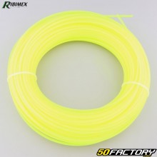 Linha de roçadora Ø3 mm redonda nylon Ribimex amarelo neon (carretel de 50 m)