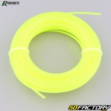 Fil de débroussailleuse Ø2.4 mm rond nylon Ribimex jaune fluo (bobine de 15 m)