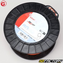 Hilo para desbrozadora Ø2.4 mm nylon redondo Granit naranja (bobina de 176 m)