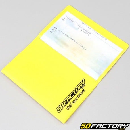 Gray card case 50 Factory yellow