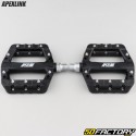 Apexlink black composite bicycle flat pedals 100x100mm