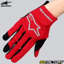 Gloves cross Alpinestars Radar red and gray