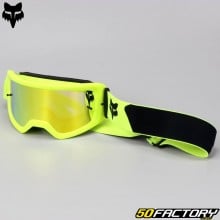 Masque Fox Racing Main Core jaune fluo écran iridium or