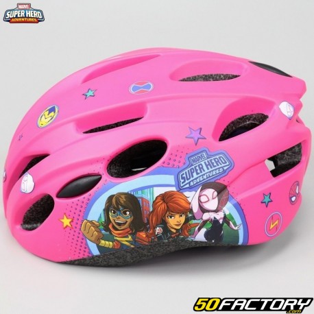 casco de bicicleta para niños Super Héroe Aventuras rosa
