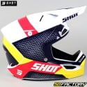 Casco cross Shot Race Ridge blu, bianca, rossa e gialla