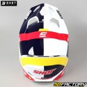 Casco cross Shot Race Ridge blu, bianca, rossa e gialla