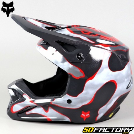 Casco cross Fox Racing V1 Atlas gris y rojo