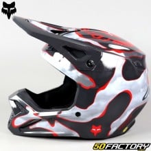 Helmet cross Fox Racing V1 Atlas gray and red