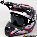 Capacete cross Fox Racing V1 Atlas cinza e vermelho