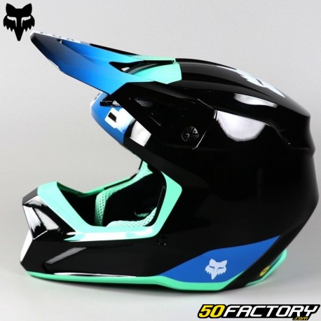 Casco cross Fox Racing V1 Ballast nero e blu