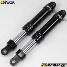 340 mm amortecedores traseiros oleo-pneumáticos Peugeot 103, MBK 51, Motobecane Omega Revo preto