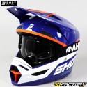 Casco cross Shot Race Iron  azul y naranja