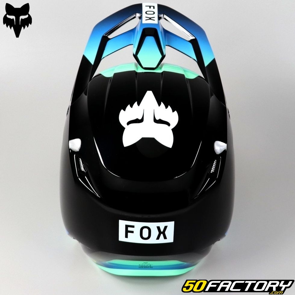 Casque cross enfant Fox Racing V1 Ballast noir et bleu