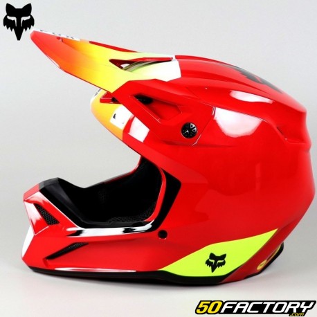 Casco cross niño Fox Racing V1 Ballast rojo fluorescente