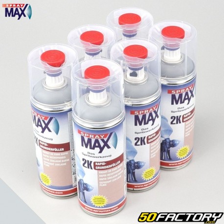 Imprimación rápida calidad profesional 2K con endurecedor Spray Max gris 400ml (caja de 6)