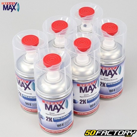 Vernice lucida 2K rapida 90E di qualità professionale con indurente Spray Max 250ml (confezione da 6)