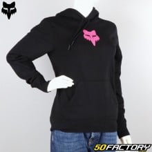 Sudadera con capucha para mujer Fox Racing Fleece negro y rosa