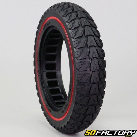 Neumático macizo para scooter 10x2 (panal interior) con borde rojo