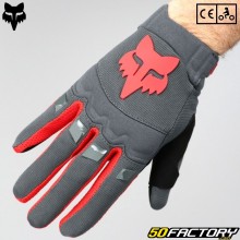 Gloves cross Fox Racing Dirtpaw 24 CE approved motorcycle gray and red